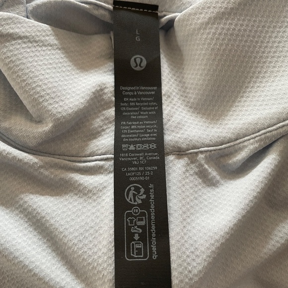 Lululemon Logo Sport Long-Sleeve Half Zip Starch Blue NWT - Picture 7 of 7